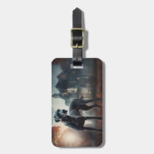 Étiquette À Bagage Grande Dane Halloween effrayante (Devant Vertical)