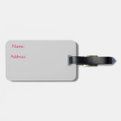 Étiquette À Bagage Grande étiquette de bagages coeur rouge (Dos horizontal)