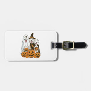 Étiquette À Bagage Grande Pyrenees Chien Fantôme Sorcière Halloween C