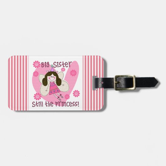 Étiquette À Bagage Grande soeur encore la princesse (Devant horizontal)
