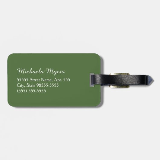 Étiquette À Bagage Grandes rayures chics nommées décorées d'un (Dos horizontal)