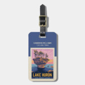Étiquette À Bagage Grands Lacs | Lac Huron (Devant Vertical)