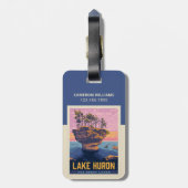 Étiquette À Bagage Grands Lacs | Lac Huron (Dos Vertical)
