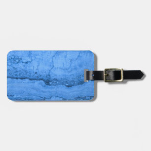 Étiquette À Bagage Granit bleu motif marbre bleu pierre