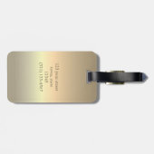 Étiquette À Bagage Granite Brown et huile d'or Eléphant Monogramme (Dos horizontal)