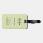 Étiquette À Bagage Granny Craft Crochet vert Pomme Nom du monogramme (Dos horizontal)