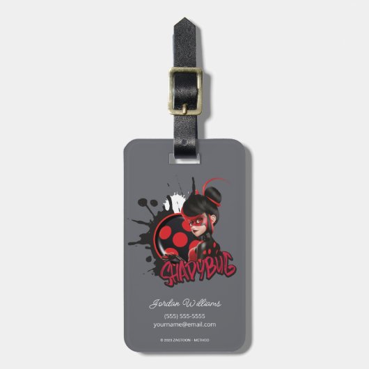Étiquette À Bagage Graphique de caractères de Shadybug à revers Mirac (Devant Vertical)