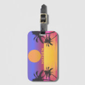 Étiquette À Bagage Graphique de coucher de soleil tropical personnali (Devant Vertical)