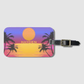 Étiquette À Bagage Graphique de coucher de soleil tropical personnali (Devant Horizontal)