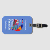 Étiquette À Bagage Graphique de croisière de vacances en famille pers (Devant Horizontal)