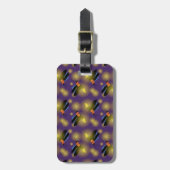 Étiquette À Bagage Graphique de lucioles sur violet (Devant Vertical)