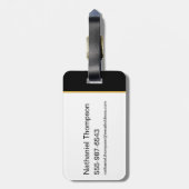 Étiquette À Bagage Graphique de nom empilé Adam noir (Dos Vertical)