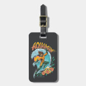 Étiquette À Bagage Graphique du Surf de levage Aquaman et Trident (Devant Vertical)