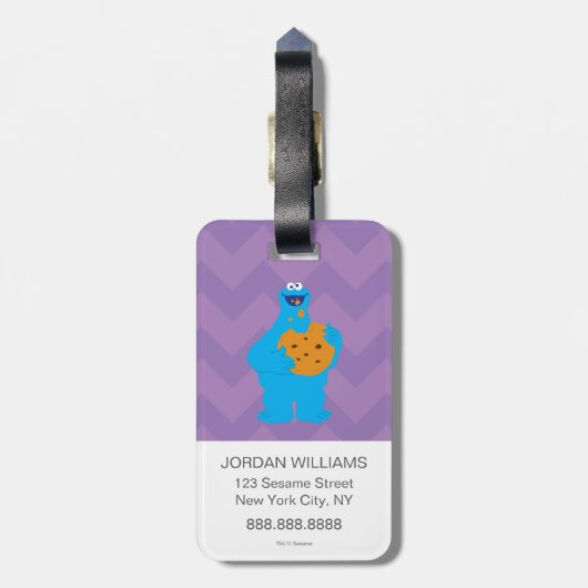 Étiquette À Bagage Graphique Monstre Cookie (Dos Vertical)