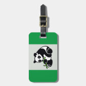 Étiquette À Bagage Graphique PANDA Ours -Conservation - Vert de la fa (Devant Vertical)
