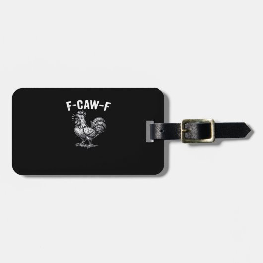 Étiquette À Bagage Graphique rétro F-Caw-F de poulet (Devant horizontal)