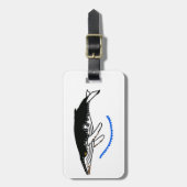 Étiquette À Bagage Graphisme - BALEINE À Bosse - Faune - Bleu - (Devant Vertical)