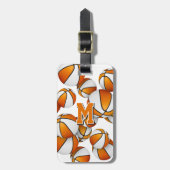 Étiquette À Bagage grappe de boules de basket orange blanc personnali (Devant Vertical)