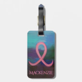 Étiquette À Bagage Gras Conscience du cancer du sein Pink Ribbon Abst (Dos Vertical)