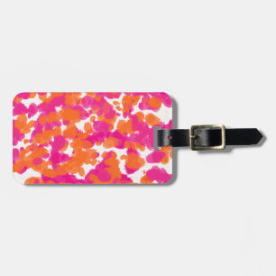 Étiquette À Bagage Gras Fille Rose Chaud Fuchsia Orange Peinture Spla