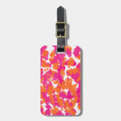 Étiquette À Bagage Gras Fille Rose Chaud Fuchsia Orange Peinture Spla (Devant Vertical)