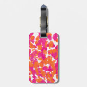Étiquette À Bagage Gras Fille Rose Chaud Fuchsia Orange Peinture Spla (Dos Vertical)