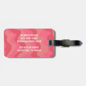 Étiquette À Bagage Gras Moderne Simple Grille Vagues Rose Pretty CUST (Dos horizontal)