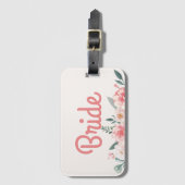 Étiquette À Bagage Gras script simple floral moderne mariée simple (Devant Vertical)