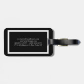 Étiquette À Bagage Gras Texte noir blanc orange élégant professionnel (Dos horizontal)