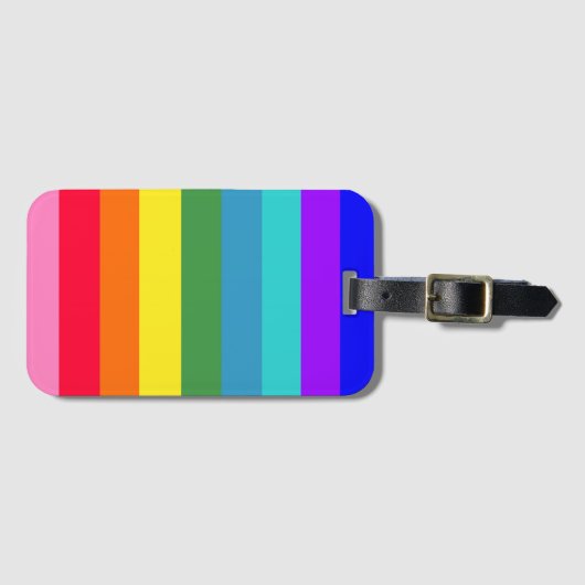 Étiquette À Bagage Gras traits arc-en-ciel (Devant Horizontal)