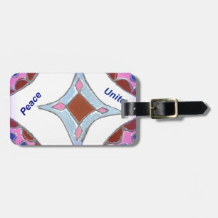 Étiquette À Bagage "Gratitude Peace Love Unite" Mandala Art Imprimer