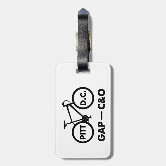 Étiquette À Bagage Great Allegheny Passage C&O Canal Towpath Vélo (Dos Vertical)