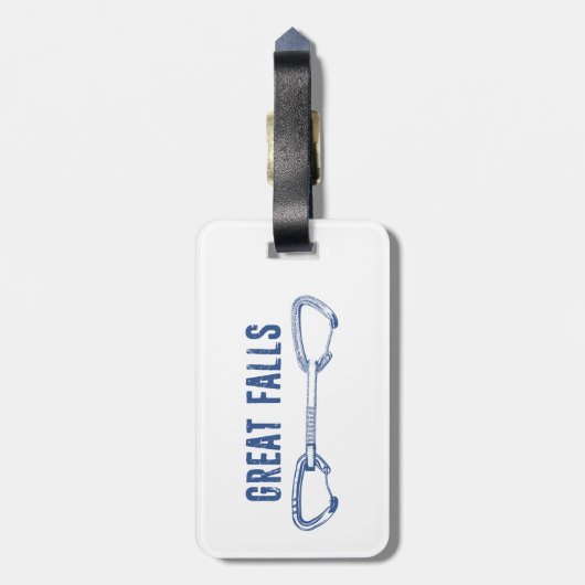 Étiquette À Bagage Great Falls Virginia Rock Escalade Quickdraw (Dos Vertical)