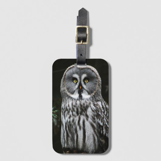Étiquette À Bagage Great Grey Owl bc ltcna (Devant Vertical)