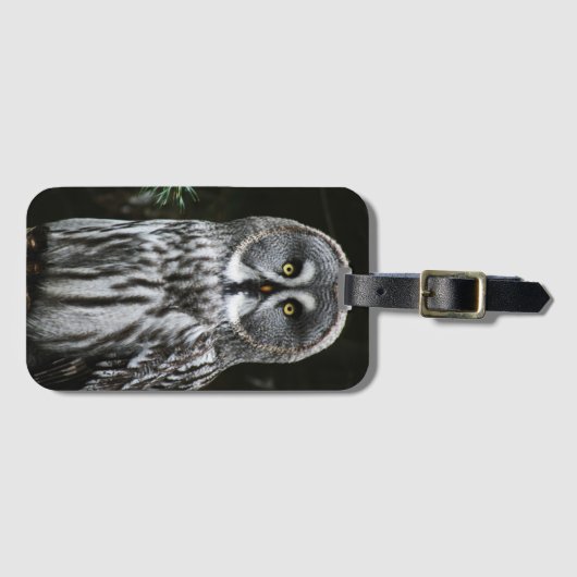 Étiquette À Bagage Great Grey Owl bc ltcna (Devant Horizontal)