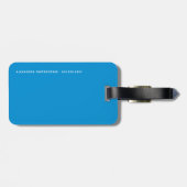 Étiquette À Bagage Grec personnalisé bleu et blanc (Dos horizontal)