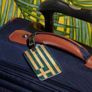 Étiquette À Bagage Grèce Drapeau Vintage Grunge