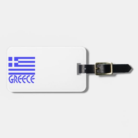 Étiquette À Bagage Grèce et drapeau grec (Devant horizontal)