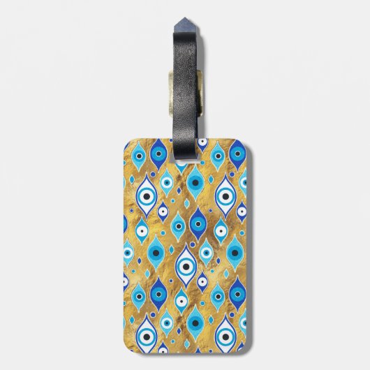 Étiquette À Bagage Grèce Mati Mataki - motif des yeux malveillants de (Dos Vertical)