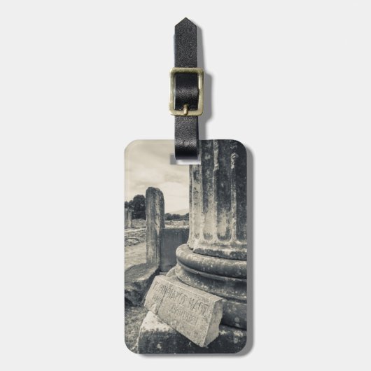 Étiquette À Bagage Grèce, ruines d'une ville antique (Devant Vertical)