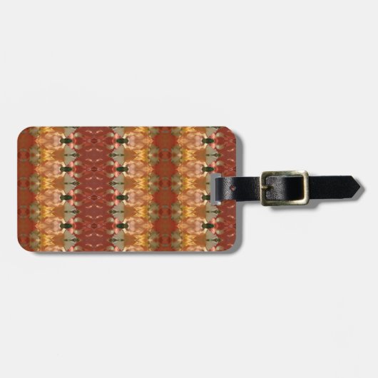 Étiquette À Bagage Green & Amber Ikat 3 (Devant horizontal)