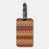 Étiquette À Bagage Green & Amber Ikat 3 (Dos Vertical)
