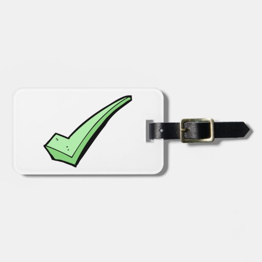 Étiquette À Bagage Green Check Mark Tick Symbol (Devant horizontal)