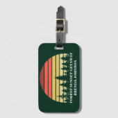 Étiquette À Bagage Green Forest Sunset Nature Personnalisable (Devant Vertical)