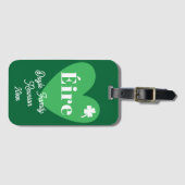 Étiquette À Bagage Green Four Leaf Clover Heart Éire Ireland Reunion (Devant Horizontal)