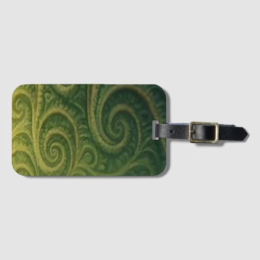 Étiquette À Bagage Green Fractal (Devant Horizontal)