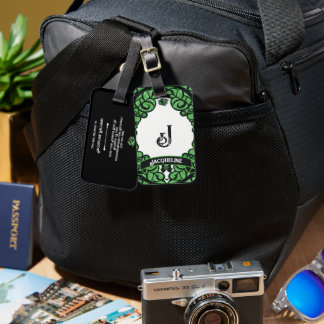 Étiquette À Bagage Green Gated Rose Princess