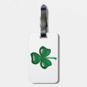 Étiquette À Bagage Green Shamrock Three-Leaf Clover (Dos Vertical)