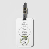 Étiquette À Bagage Green woodpecker à Flight monogram (Devant Vertical)