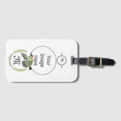 Étiquette À Bagage Green woodpecker à Flight monogram (Devant Horizontal)